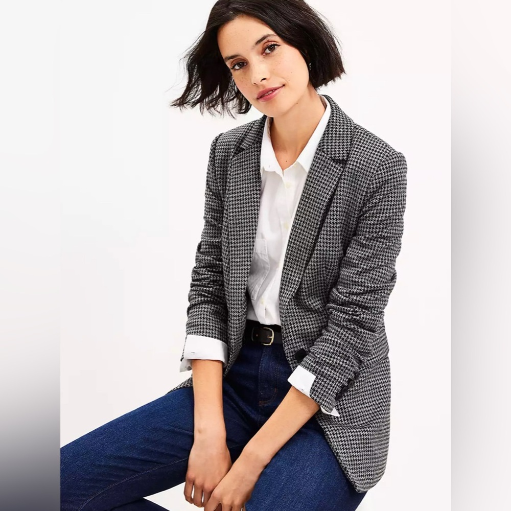 ✨NWOT LOFT Houndstooth Blazer Sz 12 AND Sz 14 - CUTE!!